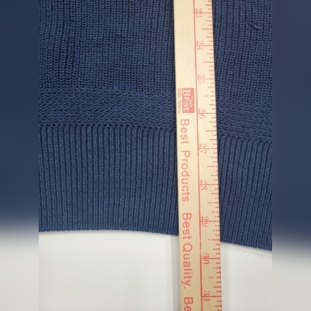 NEW Vintage LL Bean Fisherman Sweater Men's XXL 2XL Henley USA Made Navy Blue - Picture 13 of 15